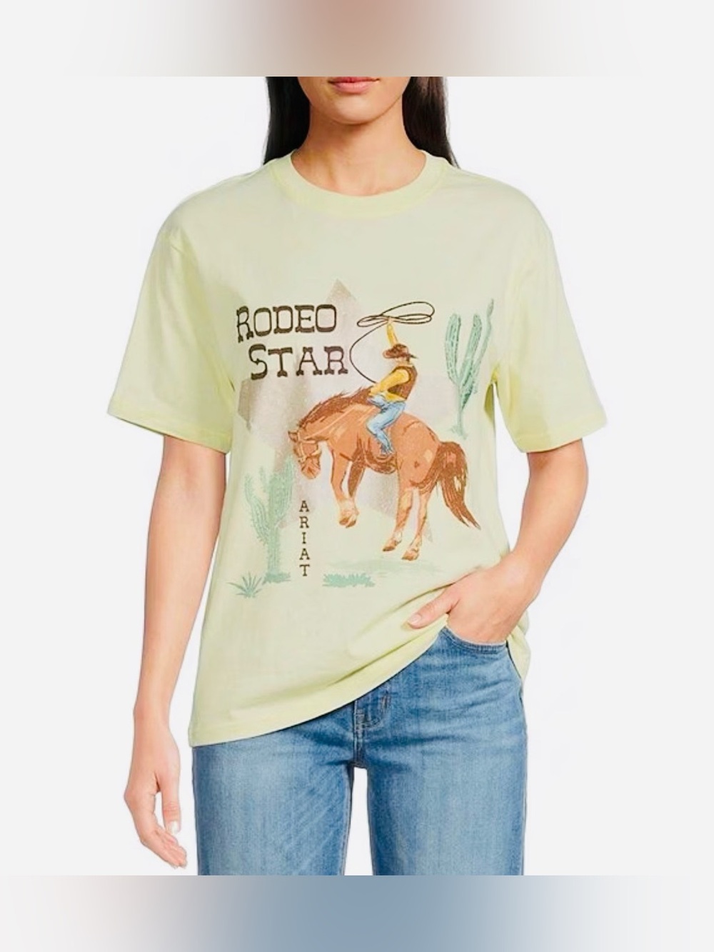Ariat Rodeo Star Embellished Crew Neck Boyfriend Tee - Size L - NWT
